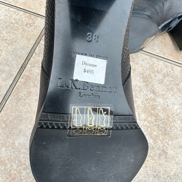 L.K. Bennett Dionne Leather Ankle Boot Black Womens - Picture 9 of 16